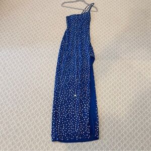 B Darlin Royal Blue One-Shoulder Sequin Evening Gown